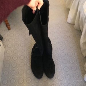 Stuart Weitzman suede wedge OTK boot